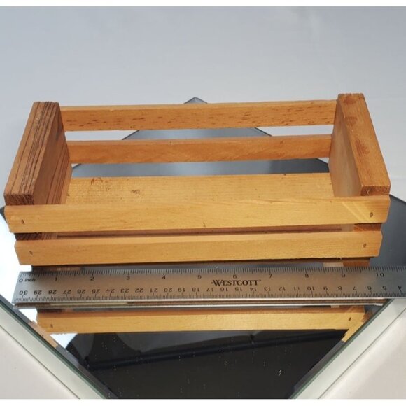 Vintage Sunflower Wooden Crate Storage Holder for Cassette Tapes 10'' - Picture 5 of 5